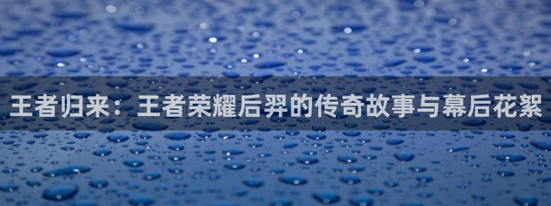 新球体育篮球比分：王者归来：王者荣耀后羿的传奇故事与幕后花絮